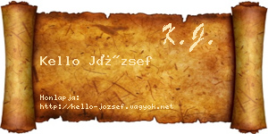 Kello József névjegykártya
